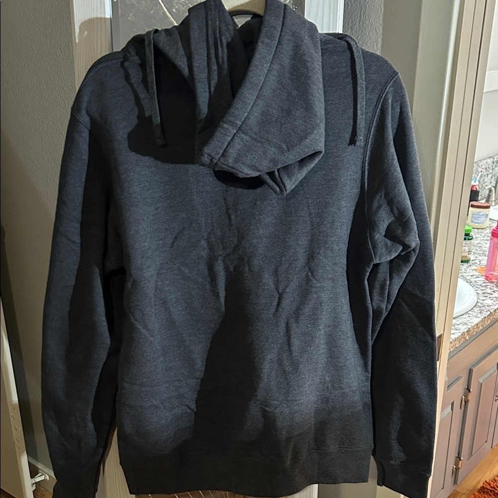 Port and Company Dark Gray Hoodie with Yellow Embroidery - Picture 4 of 6